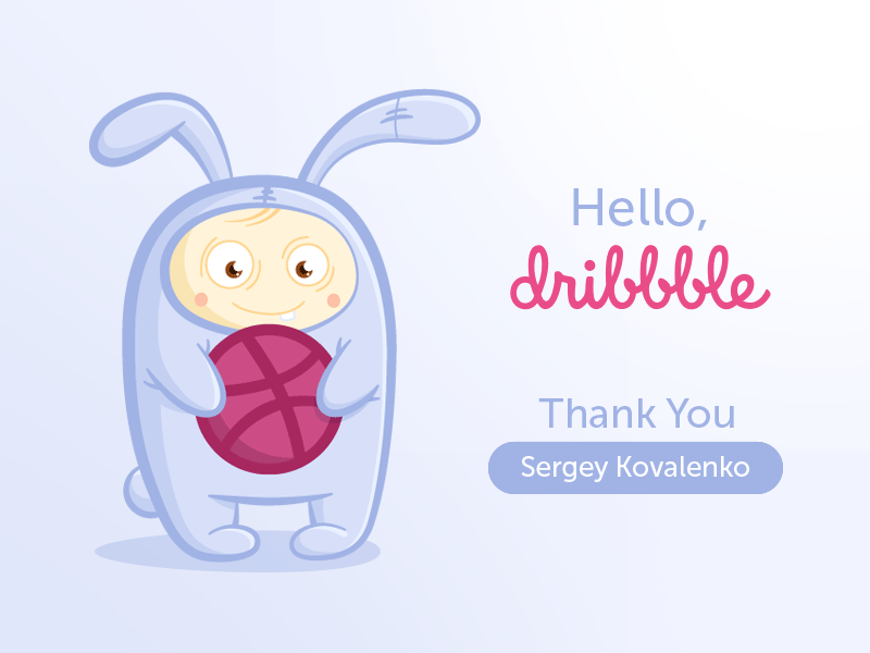 First Shot baby debut dribbble first hello illustration kid rabbit shot thanks