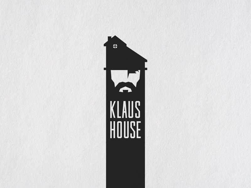 Klaus House creative branding repair building construction beard hat logo house