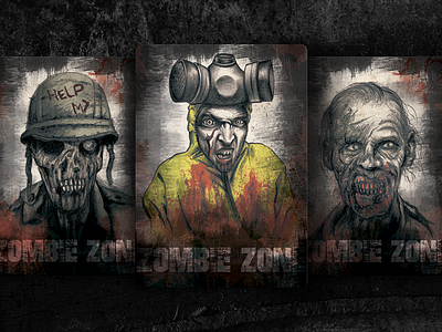 Zombie Zone art card death game illustration zombie