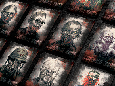 Zombie Zone art card death game illustration zombie