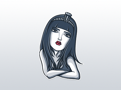 Sticker Cleopatra art illustration telegram портрет стикер