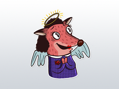 Sticker Foxy art illustration telegram стикер