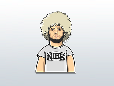 Khabib Nurmagomedov Sticker art illustration telegram портрет стикер хабиб