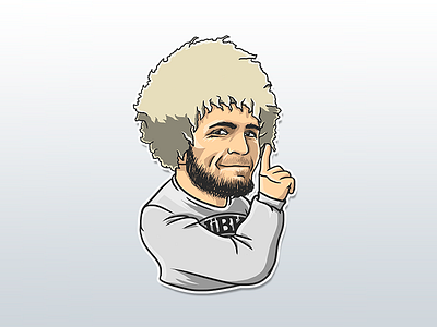 Khabib Nurmagomedov Sticker art illustration telegram портрет стикер