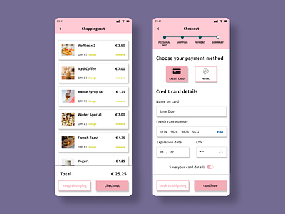 Daily UI 02 :: Credit Card Checkout app design credit card checkout daily ui