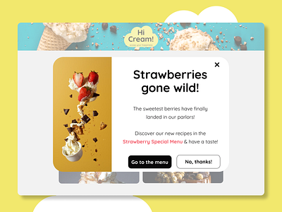 Daily UI 016 :: Pop up / Overlay daily ui daily ui 16 ice cream menu overlay pop up restaurant tablet