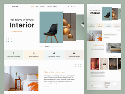 Interior Design Website agency chair clean interface furniture homepage interior design landing page minimal pastel ui web website