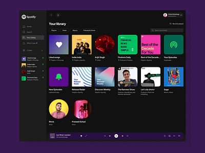 Spotify Web Redesign - Your Library