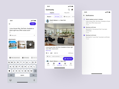 Travel & Booking App - Community app booking community concept design feed group home homepage hotel mobile social social media travel ui ui kit uidesign ux