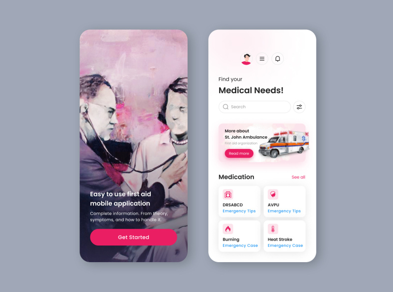 First Aid Mobile App by rapoleon on Dribbble