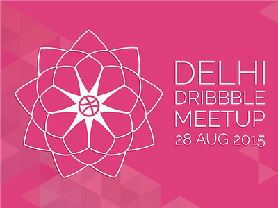 Delhi Dribbble Meetup 28 Aug 2015 delhi design dribbble graphic india logo meetup pink