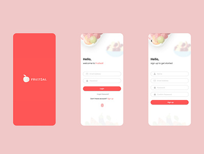 Onboarding screens for a food delivery app app design ui