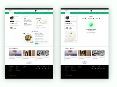 Restaurant Profile and Payment Feedback UI Design
