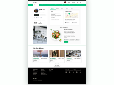 Restaurant Profile UI Design branding design online restaurant typography ui ux virtual reality