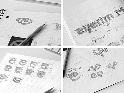 eyerim / wordmark & brand mark sketches custom glasses sketches sun sunglasses typography