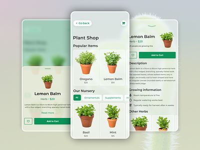 Glassmorphic Plant Store UI
