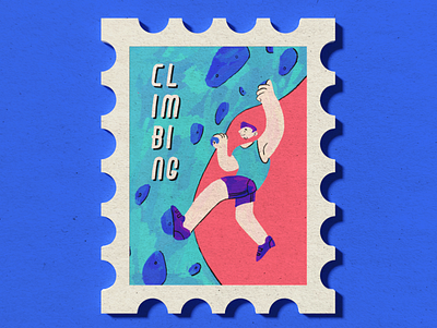 Olympic Climbing Stamp 3d illustration design illustration