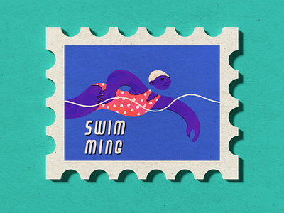 Swimming Olympic Stamp