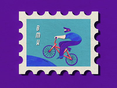 BMX Olympic stamps 3d illustration bike blender bmx character design graphic illustration illustration olympics racing sports