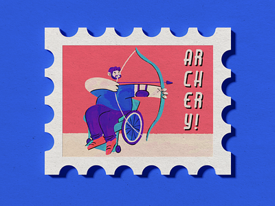 Wheelchair Archery Paralympic Stamp