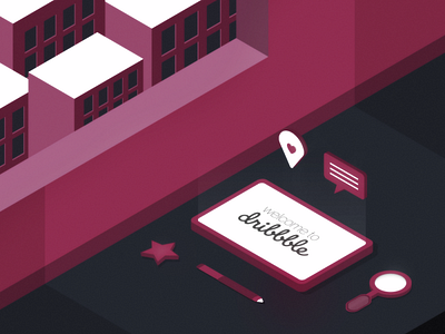 Hello, Dribbble illustration vector