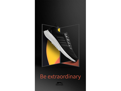 SP#1: Extraordinary ver.1 abstract black design ecommerce graphic design minimalistic photo editing photo retouching photoshop poster design promotional design shoe design shoe poster web