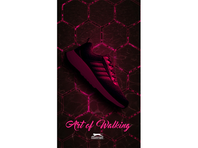 SP#10: Pink Neon abstract background design ecommerce graphic design neon pattern photo editing photo retouching photoshop pink poster design promotional design shoe poster wallpaper waves