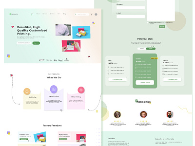 printing company landing page