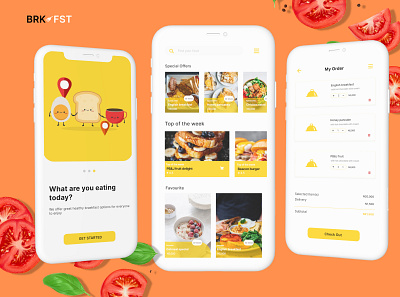 Breakfast app mobile app branding design graphic design illustration logo ui ux vector