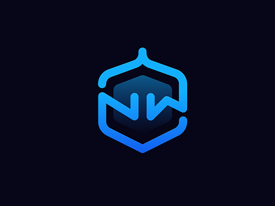 robot + N + W Logo brand branding clean coding github glyph logo logotype minimal programming