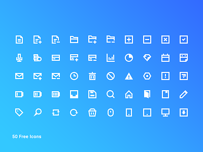 50 Free Blocky Icon Pack