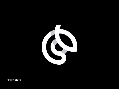 G + C + Nature black branding clean leaf letter logo logotype minimal