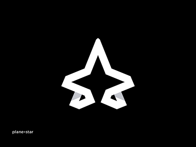 star + plane a air black branding clean flying jet logo logotype minimal white