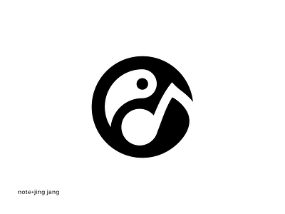 note + jing jang balance bird branding clean logo logotype music pelican sound toucan