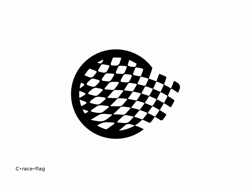 C + race + flag logo animation branding clean fast finish formula gif grid guides guidlines logotype speed