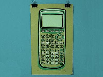 Calculator Screen Print calculator ink math mathematics poster print printmaking prints screen print screenprint