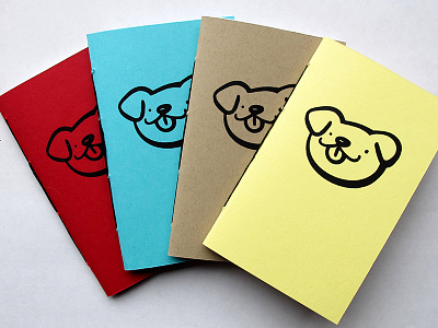 Screen Printed Saddle Stitch Notebooks - Happy Dog book bookbinding cute dog handmade illustration notebook screenprint sketch sketchbooks