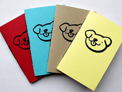 Screen Printed Saddle Stitch Notebooks - Happy Dog