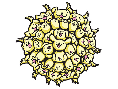 Mutt-Dala animal cute dog dogs geometric illustrate illustration mandala pattern puppy yellow zen