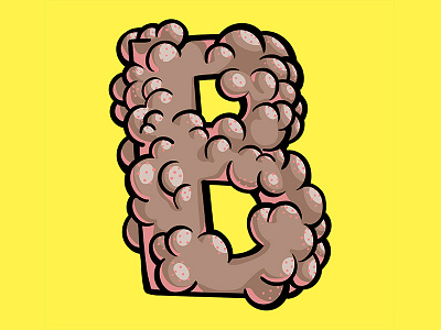Type Monstrosities - B b brown illustration letter lettering monster monsters pattern texture type typography vector