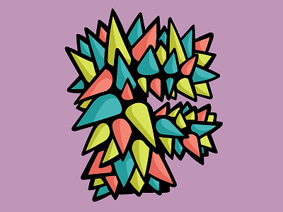 Type Monstrosities - F alphabet colorful drawing illustrate illustration monster monsters spikes type typography vector