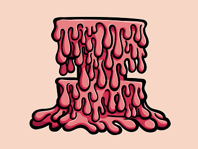 Type Monstrosities - I alphabet i illustrate illustration lettering letters monster pink red slime type typography