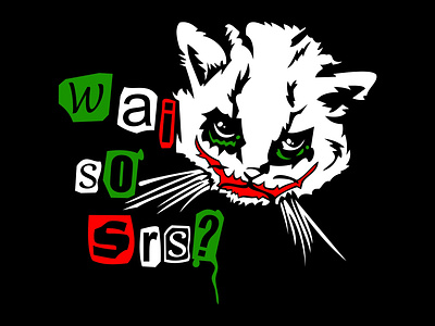 Joker cat adobe ilustrator cat design fantasy graphic design illustration life style logo stiker vector