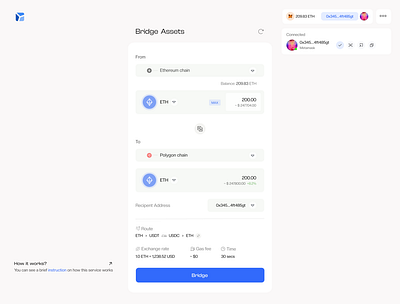 Bridge Screen (WIP) blockchain bridge community crypto cryptocurrency design designer ecosystem eth ethereum explore finance polygon trending ui uiux userexperience userinterface ux