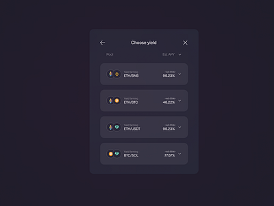 Choose yield modal