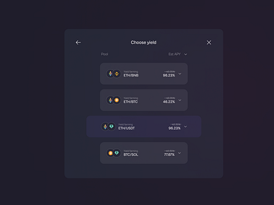 Choose yield modal