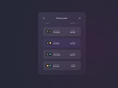 Choose Yield Modal