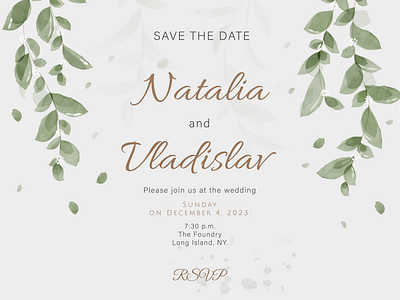 Rustic Wedding Invitation. Made in watercolor style design graphic design illustration invitation vector watercolor wedding