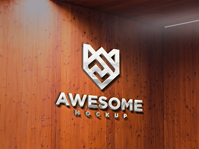 Wood Wall Logo Mockup