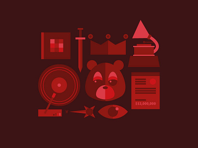 Stay in School Kids 2 bear bill crown design eye icons illustration kanye record sword teddy west